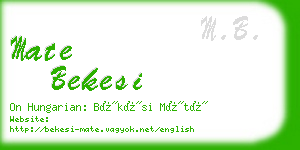 mate bekesi business card